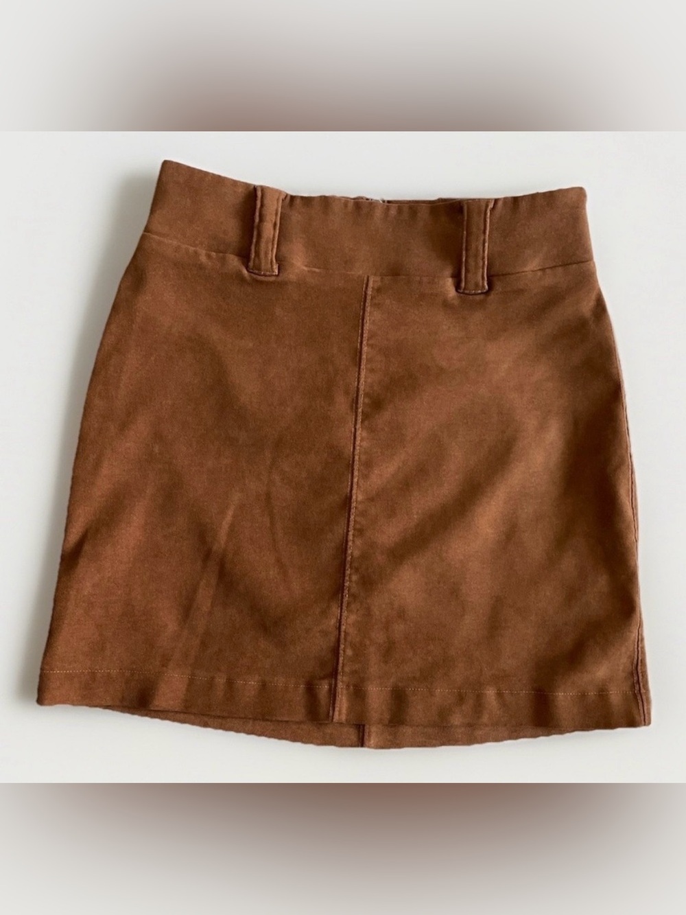 SO Faux Suede Mini Skirt XS Brown Y2K Western Boho Coquette Indie Sleaze Cowgirl